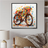 Bicycle Joyful Rides Pointillism I - Bicycle Canvas Wall Art