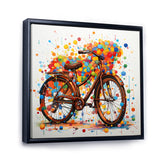 Bicycle Joyful Rides Pointillism I - Bicycle Canvas Wall Art