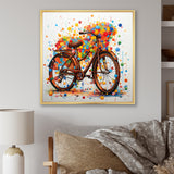 Bicycle Joyful Rides Pointillism I - Bicycle Canvas Wall Art