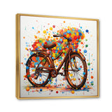 Bicycle Joyful Rides Pointillism I - Bicycle Canvas Wall Art