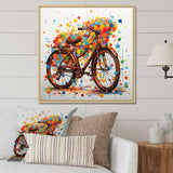 Bicycle Joyful Rides Pointillism I - Bicycle Canvas Wall Art