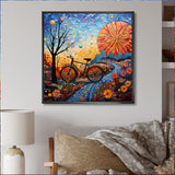 Bicycle Mosaic Spokes Pointillism - Bicycle Canvas Wall Art