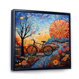 Bicycle Mosaic Spokes Pointillism - Bicycle Canvas Wall Art
