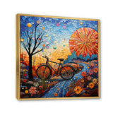 Bicycle Mosaic Spokes Pointillism - Bicycle Canvas Wall Art