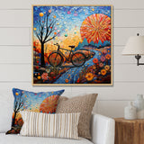 Bicycle Mosaic Spokes Pointillism - Bicycle Canvas Wall Art