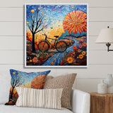 Bicycle Mosaic Spokes Pointillism - Bicycle Canvas Wall Art