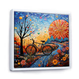 Bicycle Mosaic Spokes Pointillism - Bicycle Canvas Wall Art