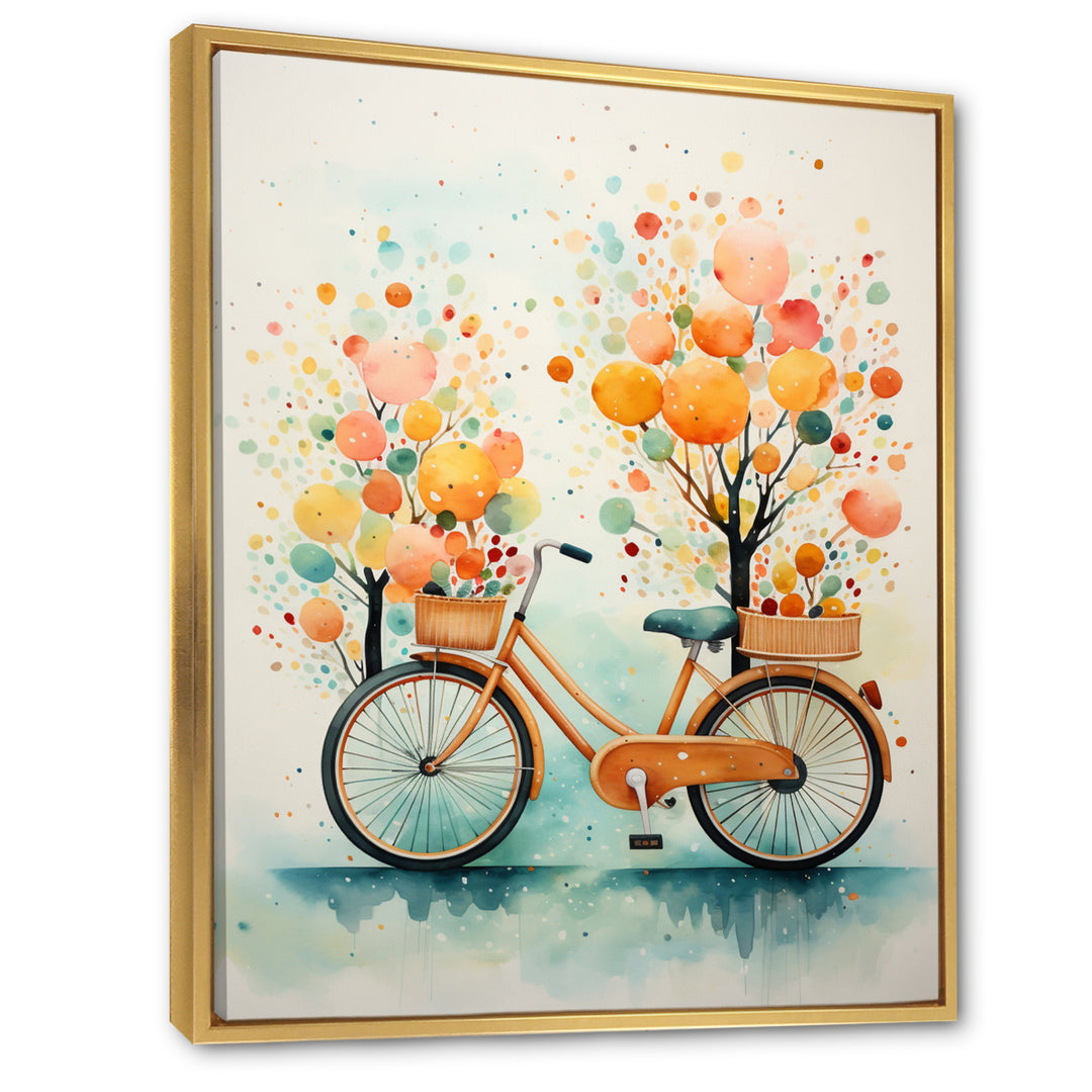 Bicycle Peaceful Rides Pointillism - Bicycle Canvas Wall Art