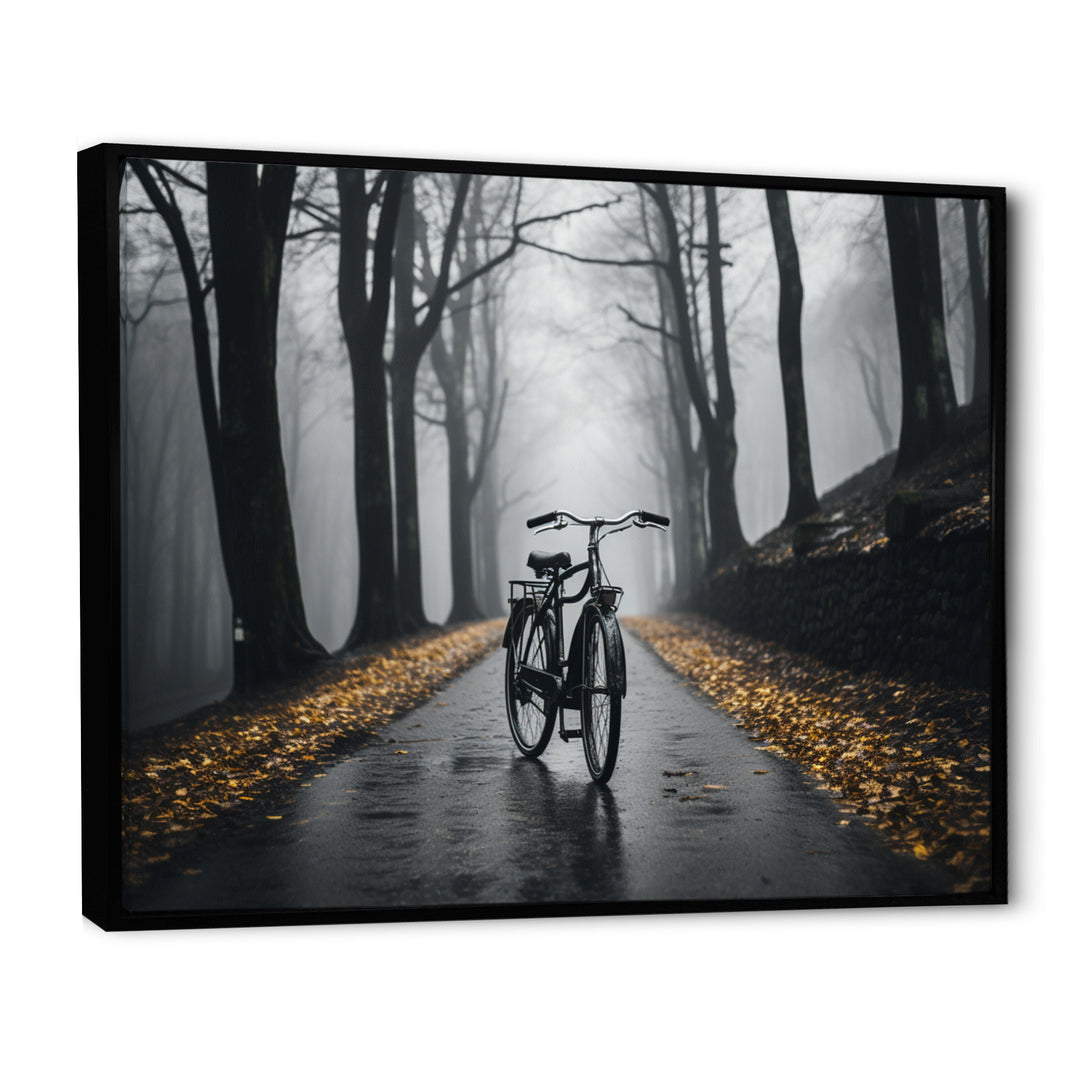 Bicycle Pedaling Into The - Bicycle Canvas Wall Art