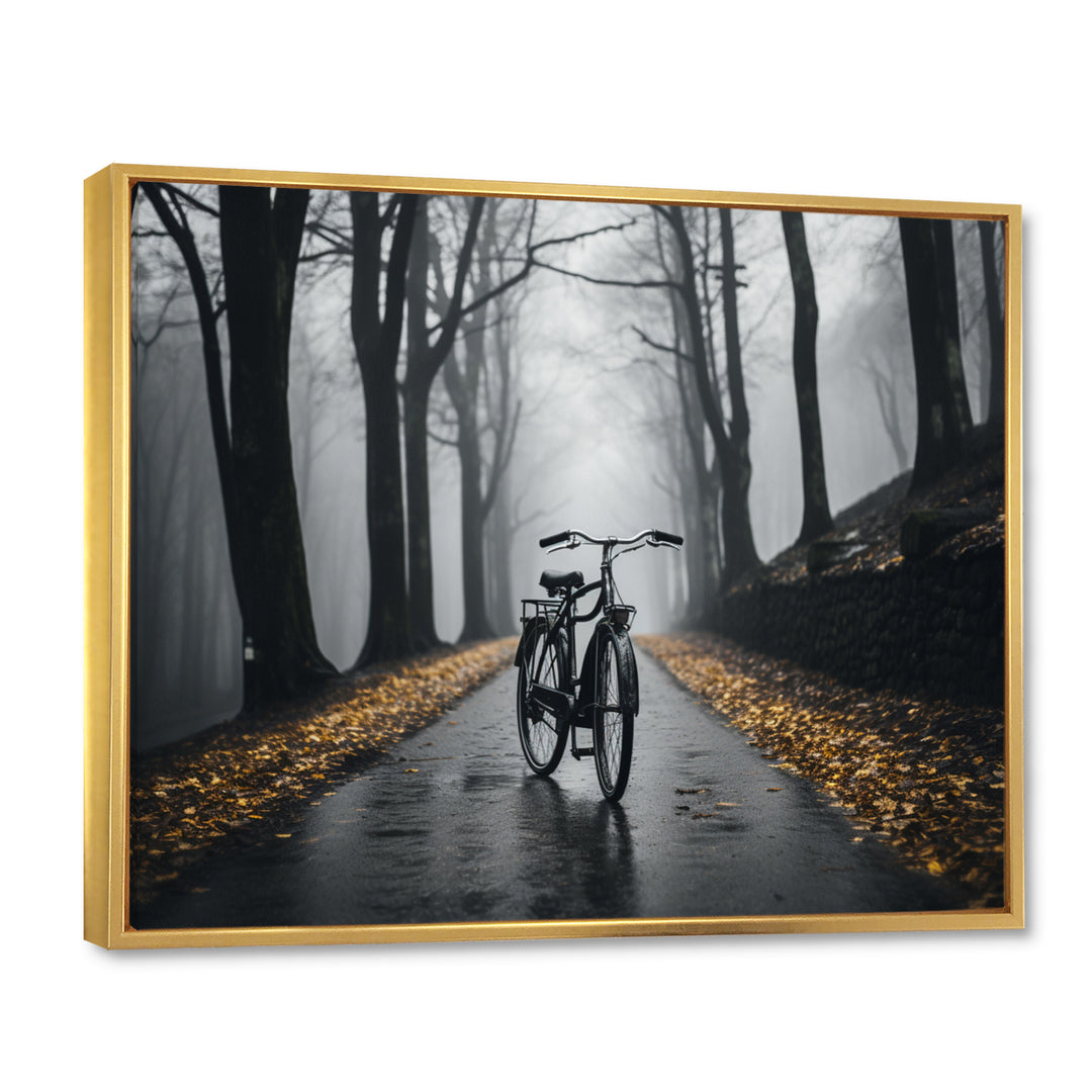 Bicycle Pedaling Into The - Bicycle Canvas Wall Art