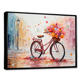 Bicycle Pedaling Memories Pointillism - Bicycle Canvas Wall Art