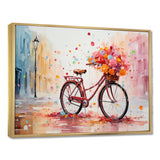 Bicycle Pedaling Memories Pointillism - Bicycle Canvas Wall Art
