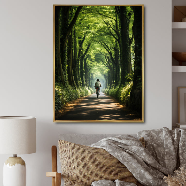 Bicycle Serene Bicycle Path I - Bicycle Canvas Wall Art