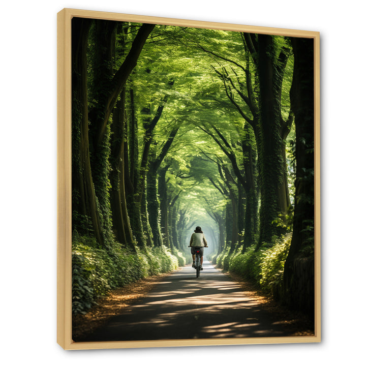 Bicycle Serene Bicycle Path I - Bicycle Canvas Wall Art