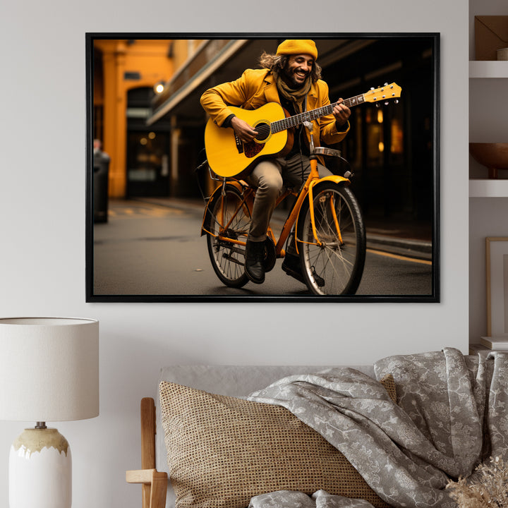 Bicycle Street Serenade - Bicycle Canvas Wall Art