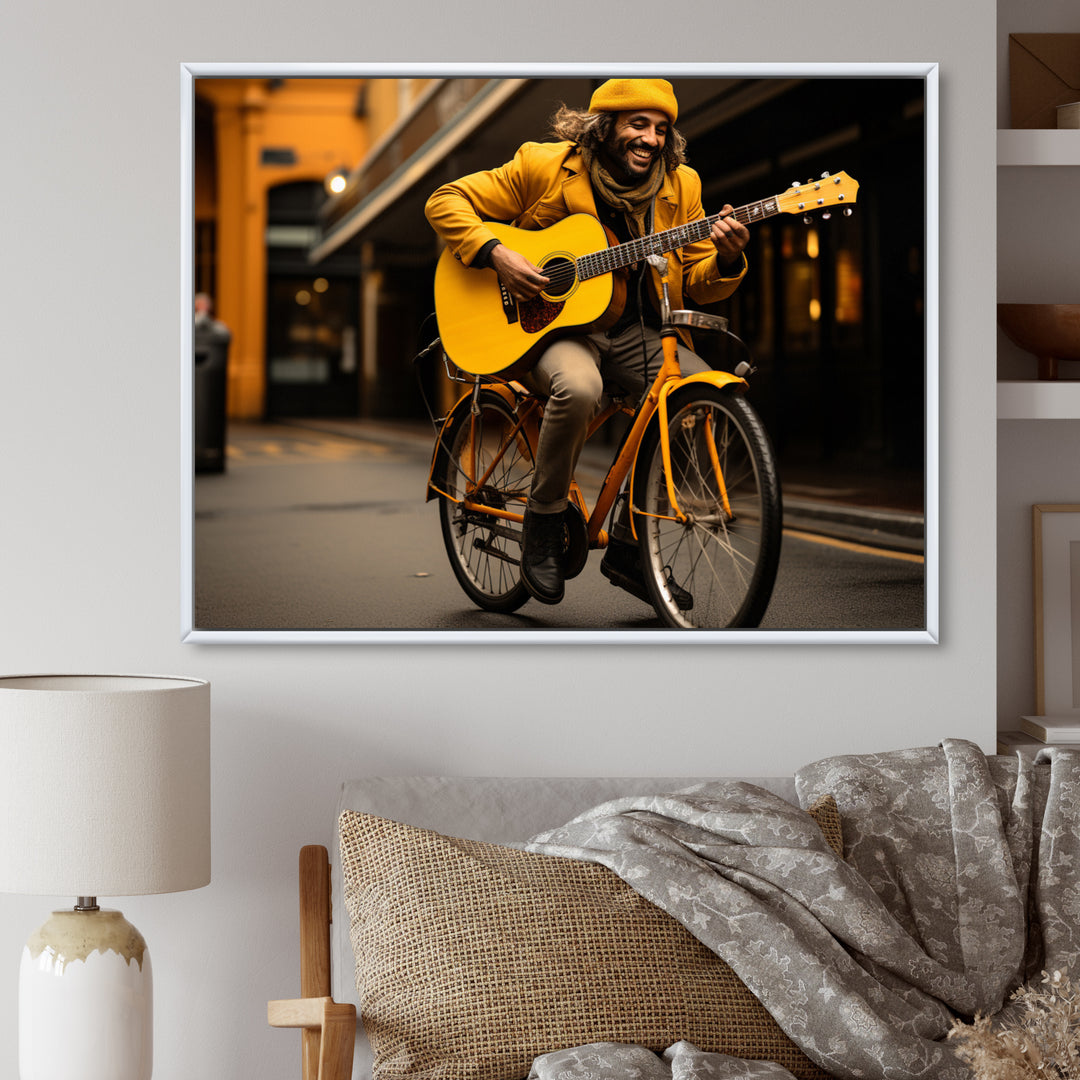 Bicycle Street Serenade - Bicycle Canvas Wall Art