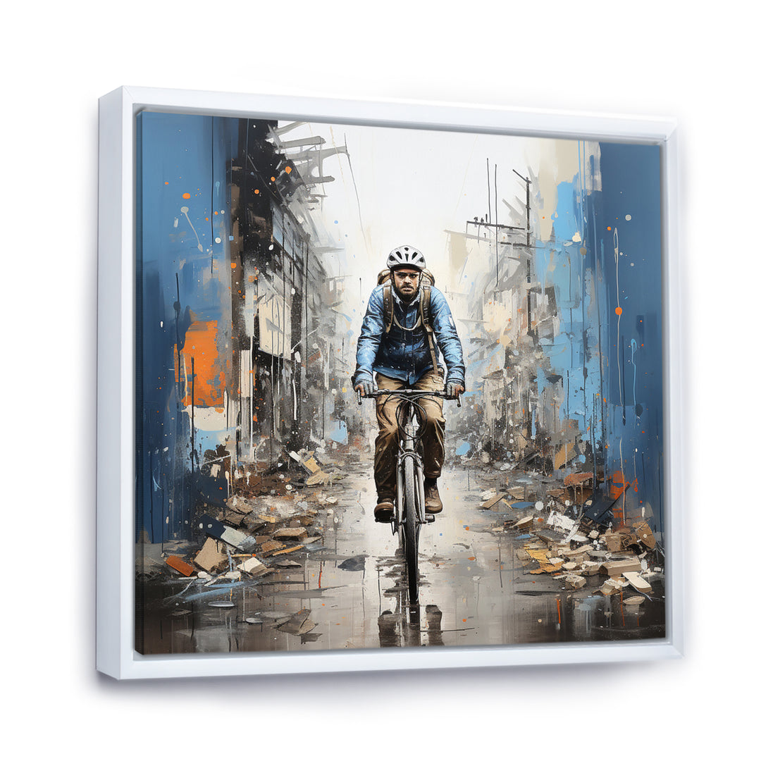 Bicycle Street Symphony Papercut - Bicycle Canvas Wall Art