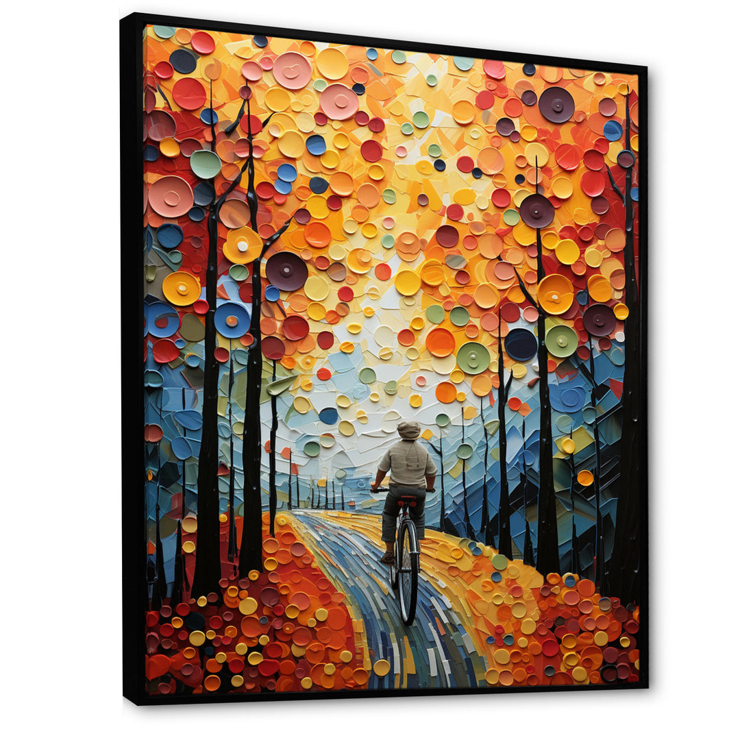 Bicycle Journey Pointillism - Bicycle Canvas Wall Art