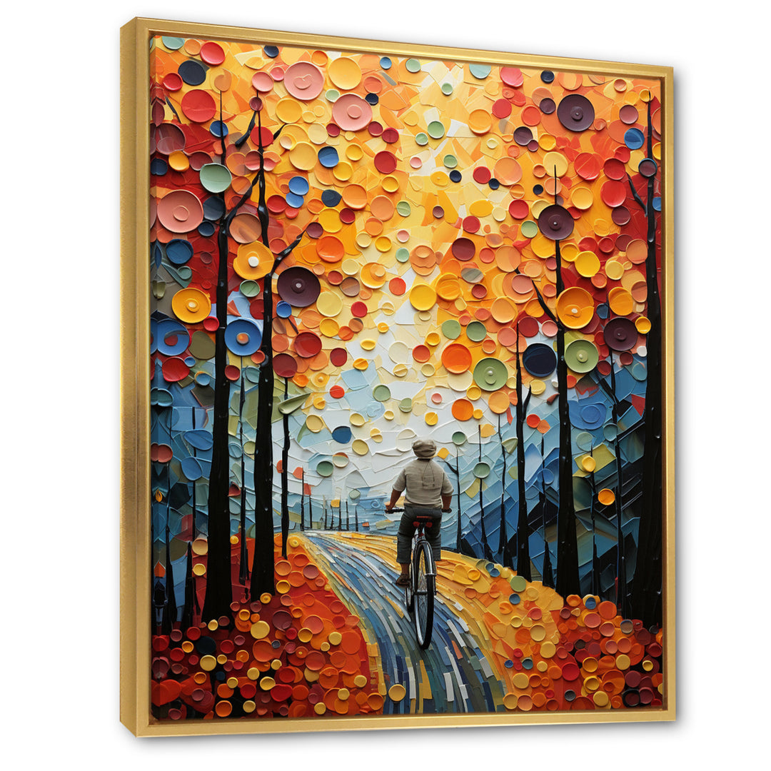 Bicycle Journey Pointillism - Bicycle Canvas Wall Art