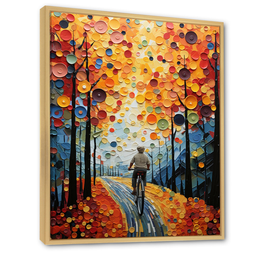 Bicycle Journey Pointillism - Bicycle Canvas Wall Art