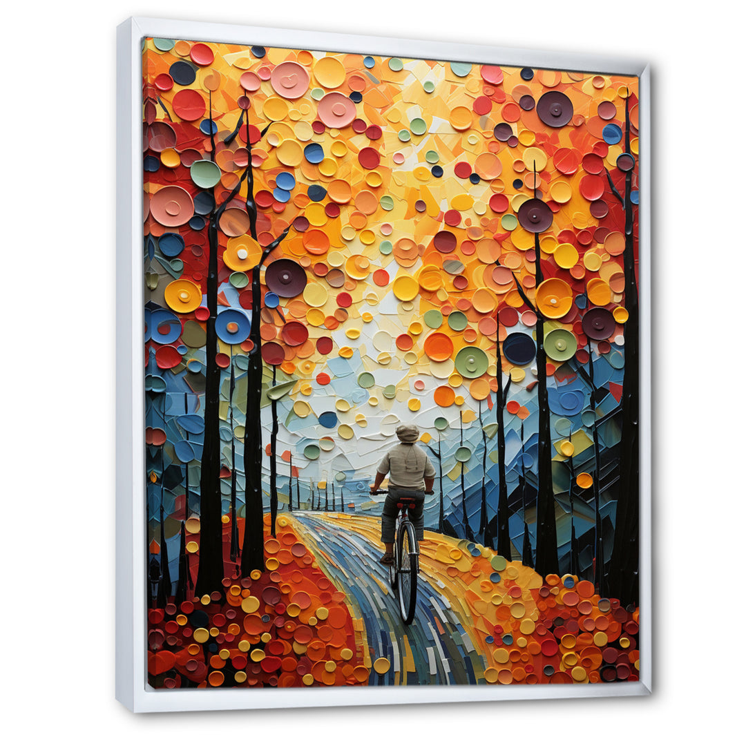 Bicycle Journey Pointillism - Bicycle Canvas Wall Art