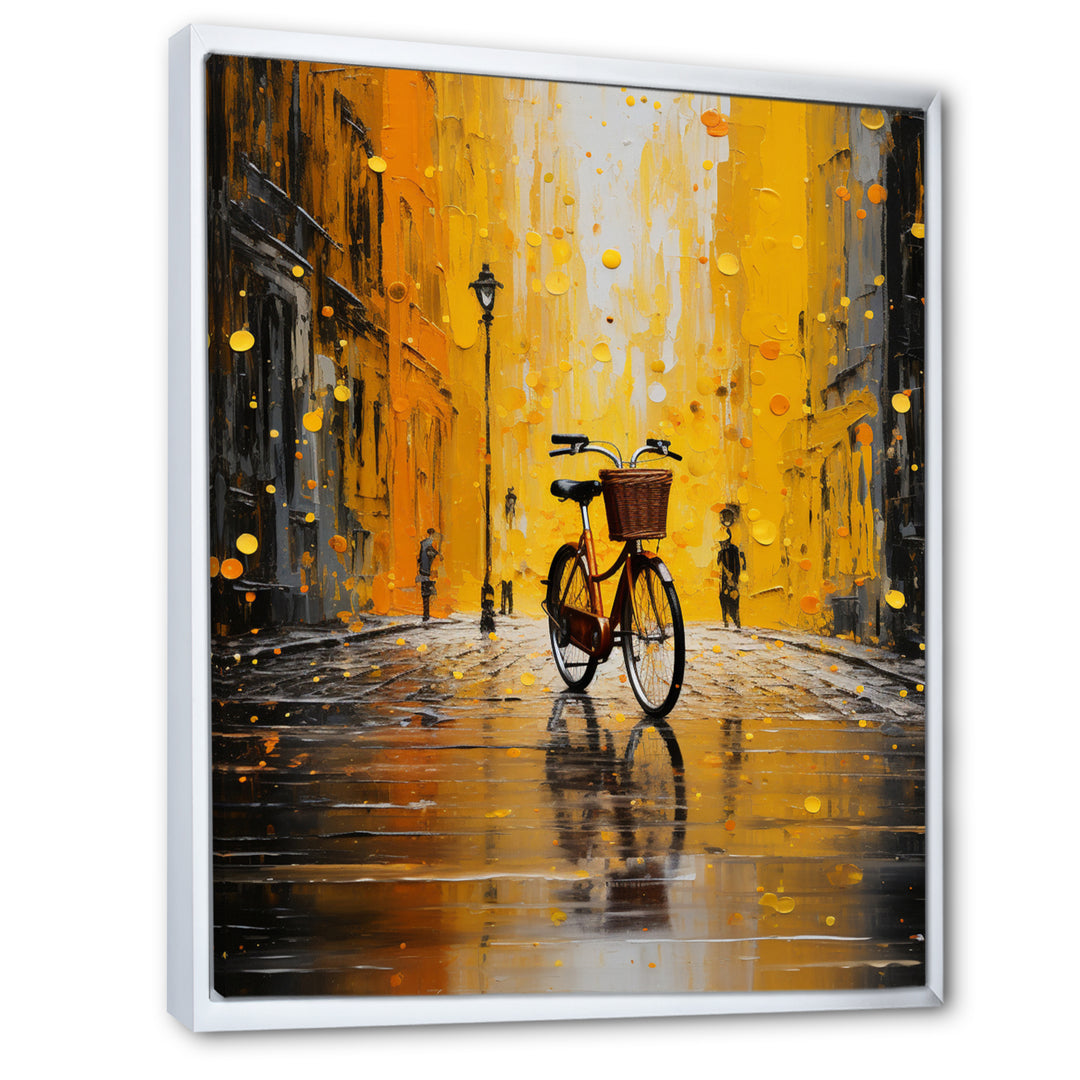 Bicycle Urban Rhythm Pointillism - Bicycle Canvas Wall Art