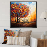 Bicycle Whirling Wheels Pointillism - Bicycle Canvas Wall Art
