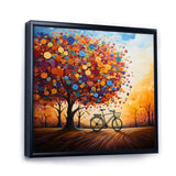 Bicycle Whirling Wheels Pointillism - Bicycle Canvas Wall Art