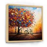 Bicycle Whirling Wheels Pointillism - Bicycle Canvas Wall Art