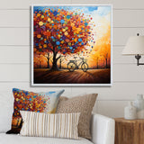 Bicycle Whirling Wheels Pointillism - Bicycle Canvas Wall Art