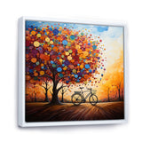 Bicycle Whirling Wheels Pointillism - Bicycle Canvas Wall Art