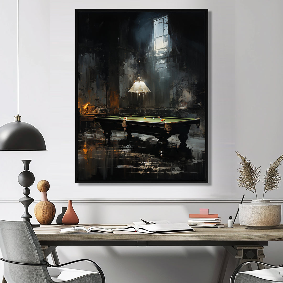 Billard Billiard Noir - Billiards Canvas Wall Art