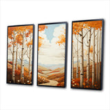 Birch Woods Autumn Whispers I - 3-Piece Canvas Wall Art
