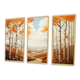 Birch Woods Autumn Whispers I - 3-Piece Canvas Wall Art