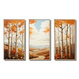 Birch Woods Autumn Whispers I - 3-Piece Canvas Wall Art
