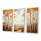 Birch Woods Autumn Whispers I - 3-Piece Canvas Wall Art
