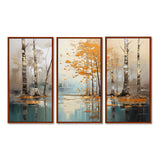 Birch Woods Golden Reflections I - Split Panel Canvas Art