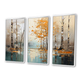 Birch Woods Golden Reflections I - Split Panel Canvas Art