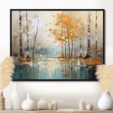 Birch Woods Golden Reflections I - Floral Canvas Wall Art