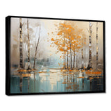 Birch Woods Golden Reflections I - Floral Canvas Wall Art