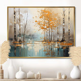 Birch Woods Golden Reflections I - Floral Canvas Wall Art