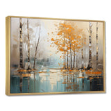 Birch Woods Golden Reflections I - Floral Canvas Wall Art