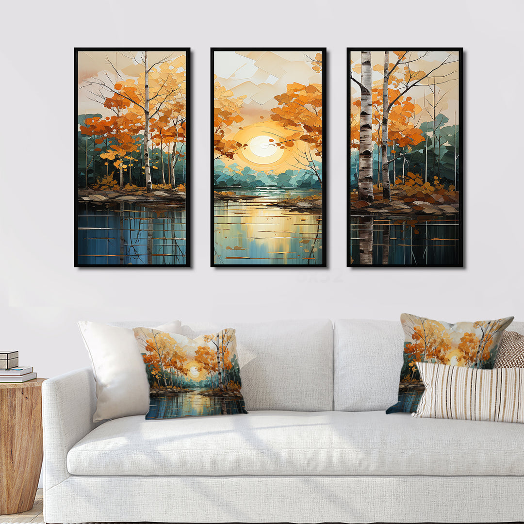 Birch Woods Golden Reflections II - Multi-Panels