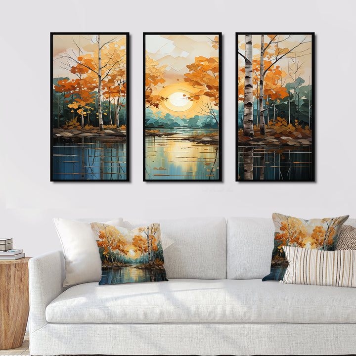 Birch Woods Golden Reflections II - Multi-Panels