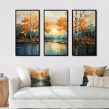 Birch Woods Golden Reflections II - Multi-Panels