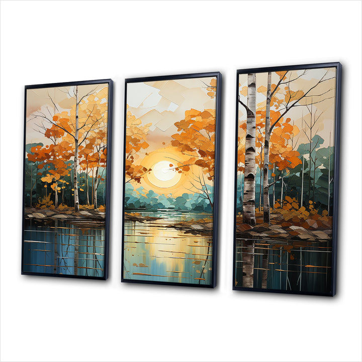 Birch Woods Golden Reflections II - Multi-Panels