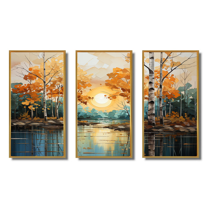Birch Woods Golden Reflections II - Multi-Panels