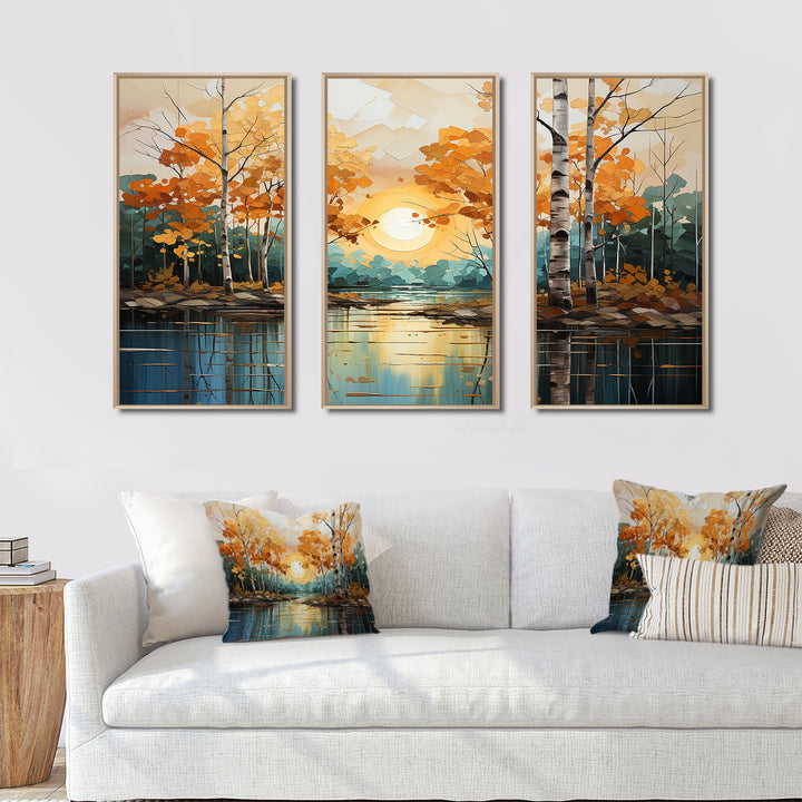 Birch Woods Golden Reflections II - Multi-Panels