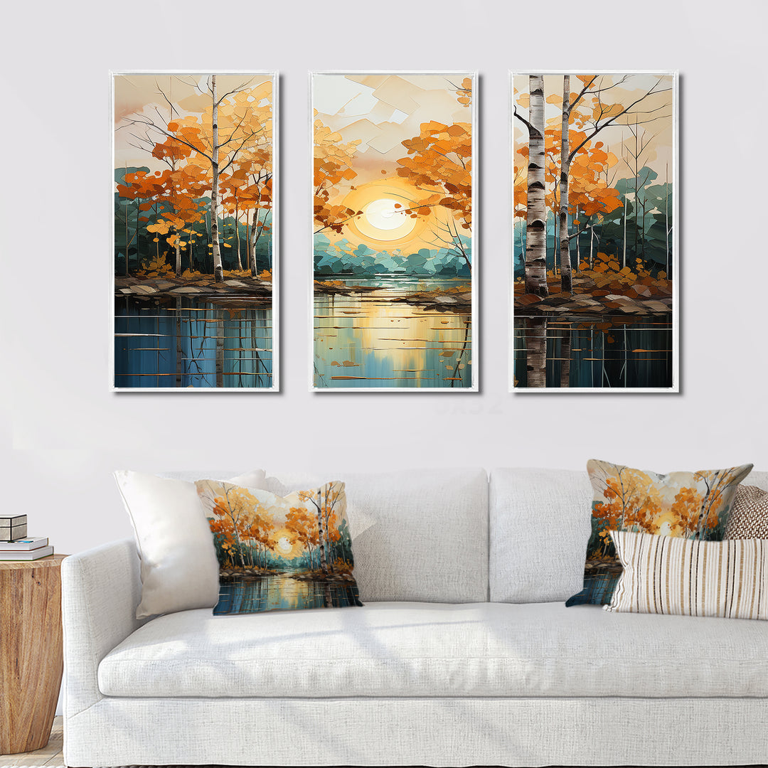 Birch Woods Golden Reflections II - Multi-Panels