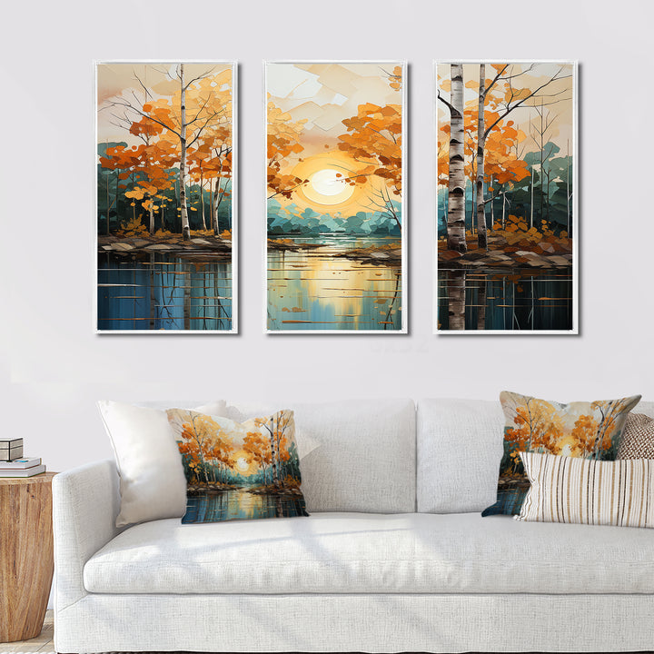 Birch Woods Golden Reflections II - Multi-Panels